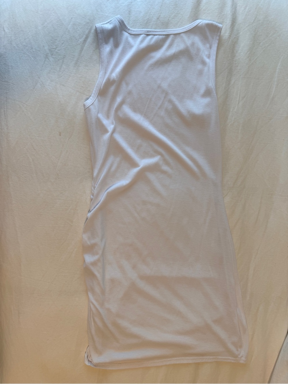 Sleeveless White Midi Dress by BTFBM — Clean Contemporary Staple - Picture 2 of 3